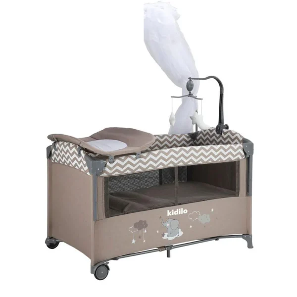 تخت و پارک نوزاد کیدیلو Kidilo مدل T701L رنگ کرم
