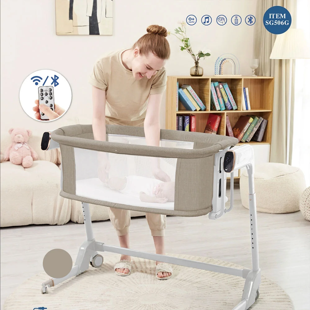 گهواره و تخت کنار مادر برقی کیدیلو Kidilo مدل SG506G رنگ کرم