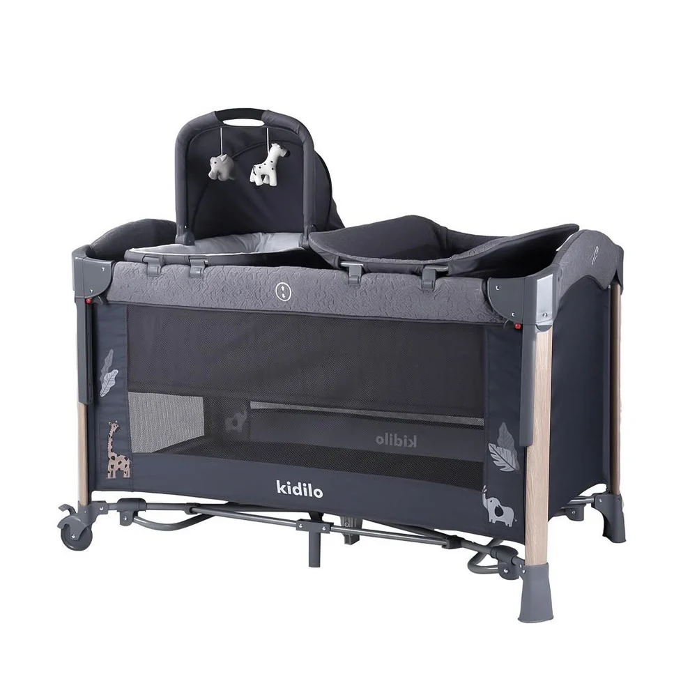 تخت و پارک نوزاد کیدیلو Kidilo مدل Ap940s رنگ طوسی