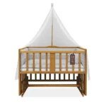 تخت کنار مادر چوبی سلیکا وود Solika wood مدل ساینا 105 رنگ تیک با سرویس خواب طوسی