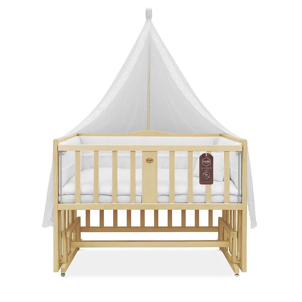 تخت کنار مادر چوبی سلیکا وود Solika wood مدل ساینا 105 رنگ چوب با سرویس خواب سفید