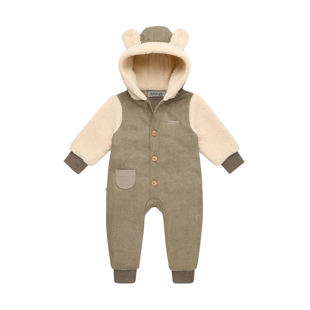 سرهمی تدی دو رنگ مامی لند Mamiland مدل Mocka رنگ قهوه‌ای