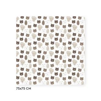 دستمال خشک کن نوزاد سلیکا وود Solika Wood تدی و جنگل بژ